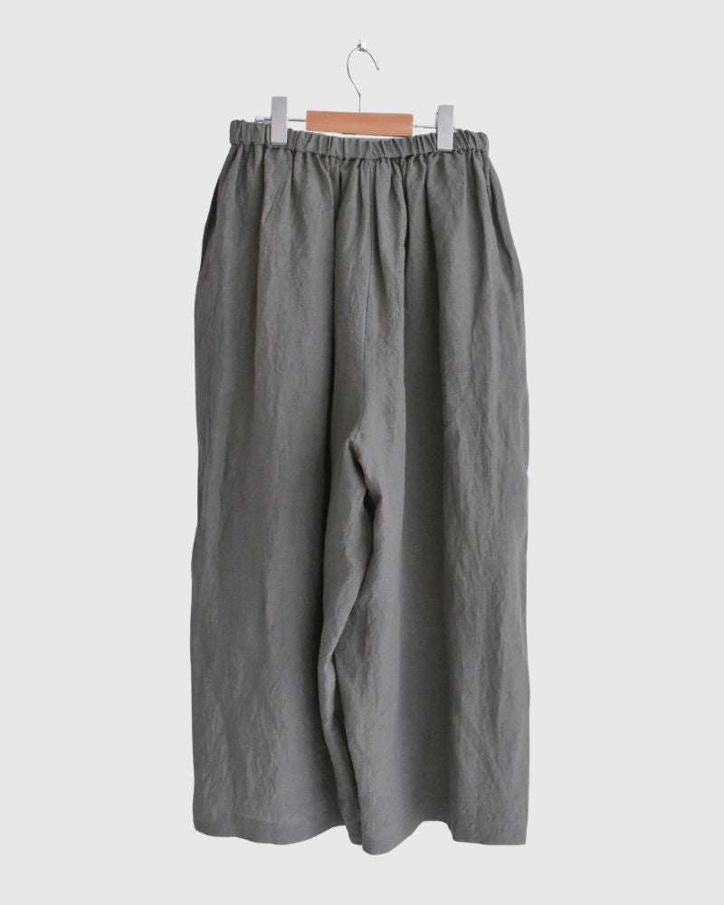 ワイドコクーン ギャザーパンツ（LINEN） Gray