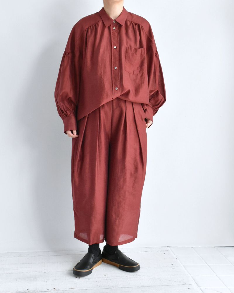 シアーボリュームパンツ RedBrown