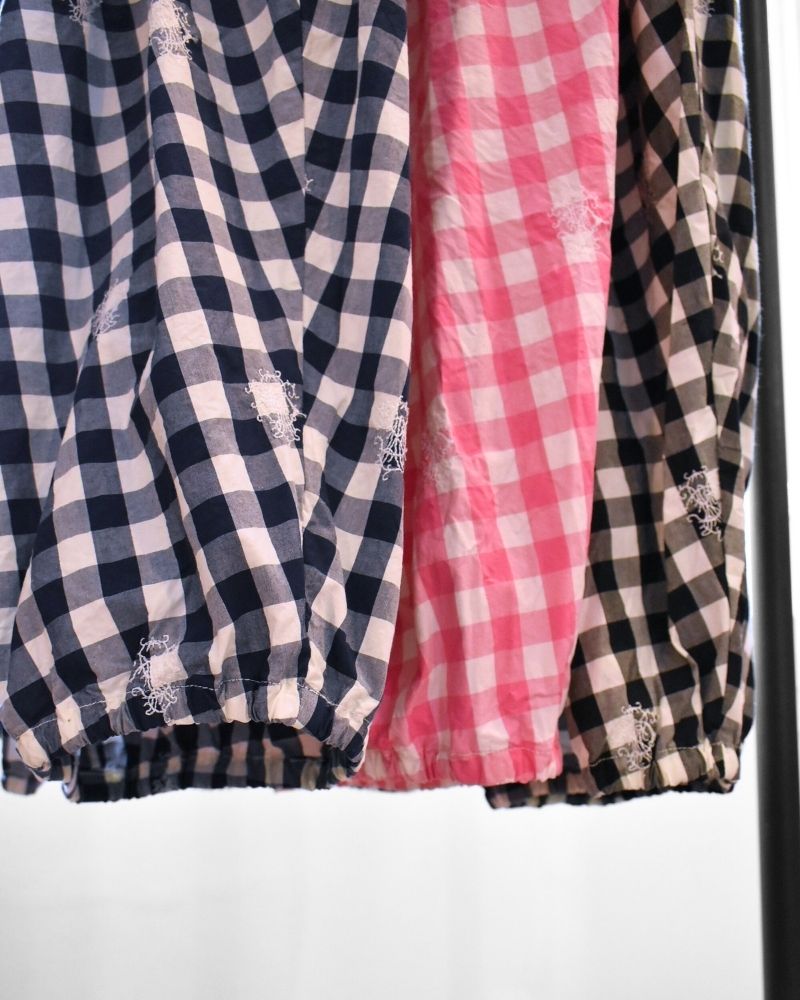 【予約】S/S G1148 ORIGINAL EMBROIDERY LACE GINGHAM ameri PANTS（1月末 – 2月初旬）