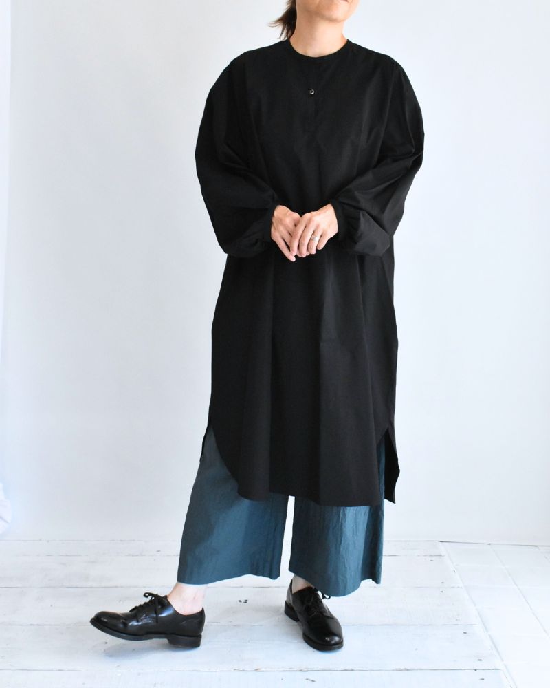 バルーンスリーブ ミディワンピース Black