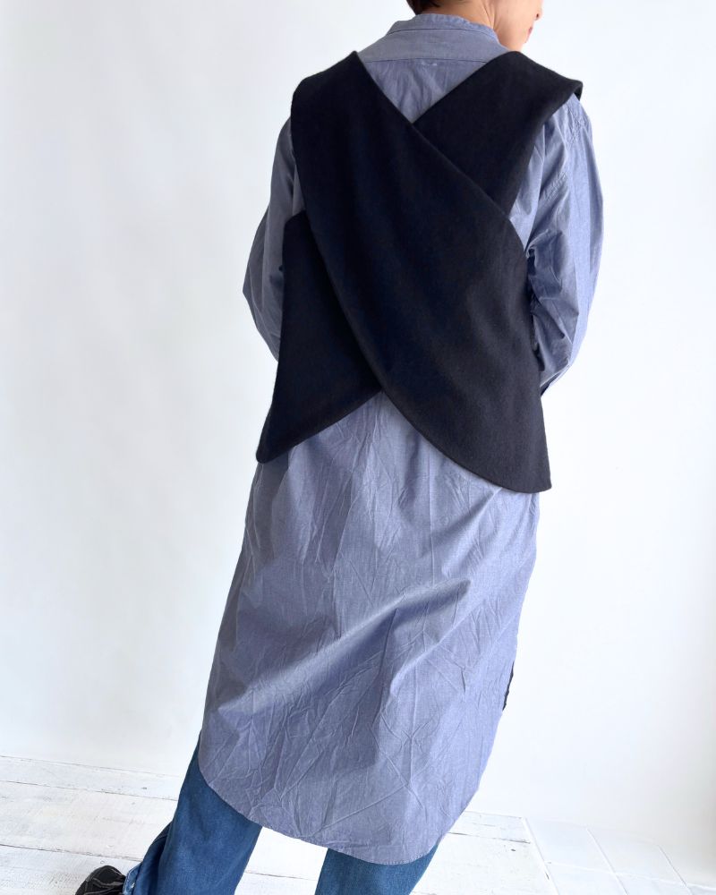 フラノウール クロスベスト Navy