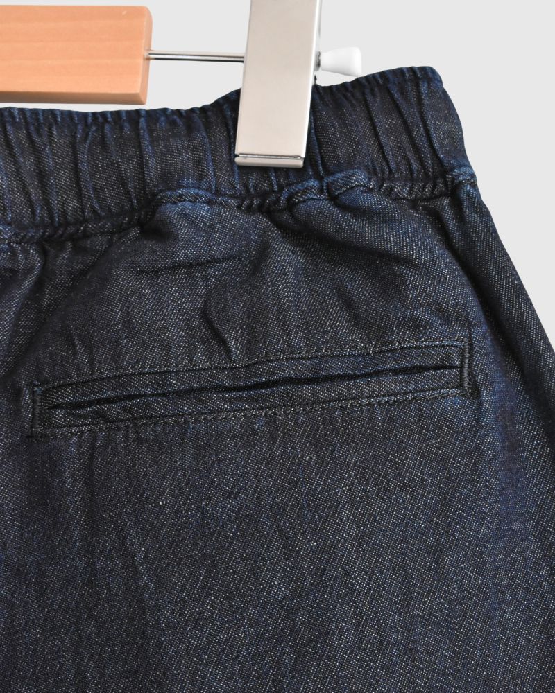 COTTON/LINEN DENIM EASY WIDE PANTS Navy