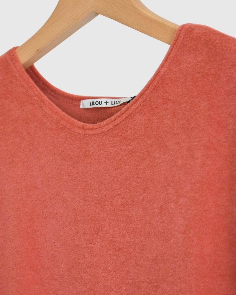 【sale】AMERICAN SHORT HAIR BRUSHED V-NECK OP Cherry