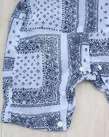 【sale】サマーベビーオール（ひざ下丈）Off/Blue　90cm