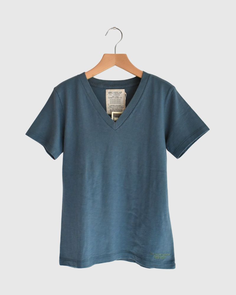 【sale】天竺VネックTシャツ Blue