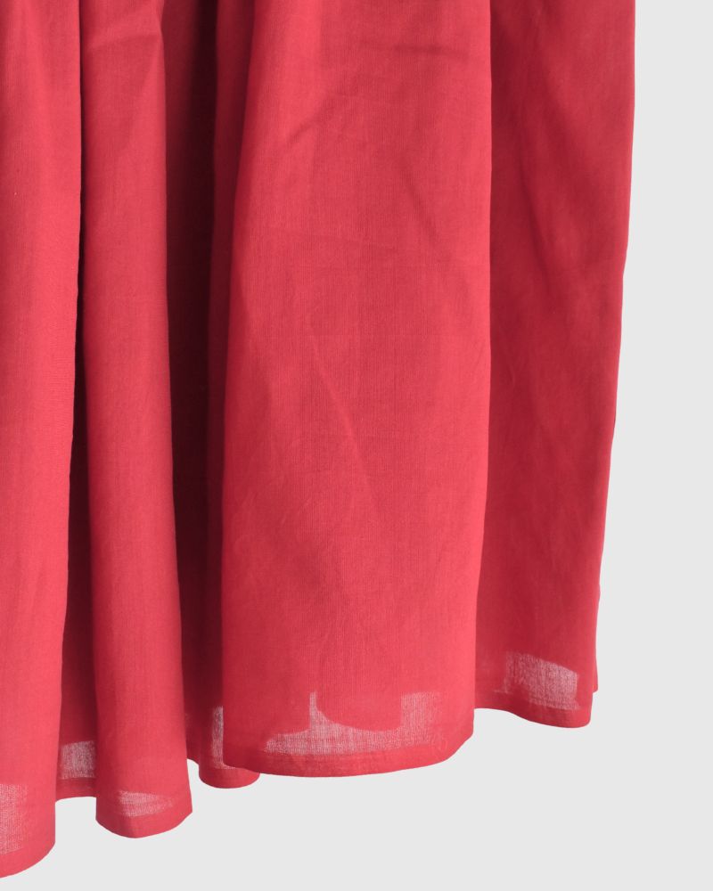 RAJASTHAN TUCK GATHERED SKIRT WITH LINING Red
