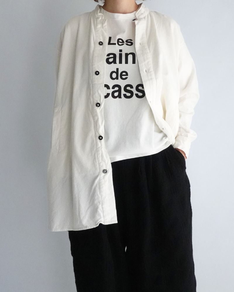 STAND COLLAR SHIRT White