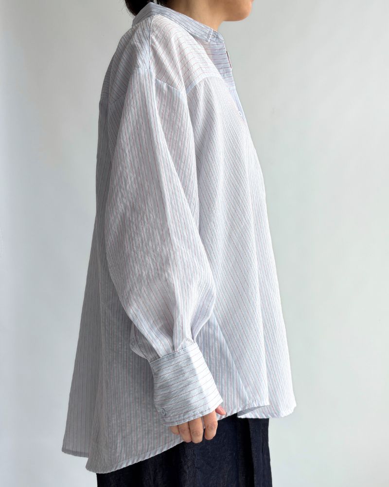 シアーストライプシャツ 'TESSA' Saxe