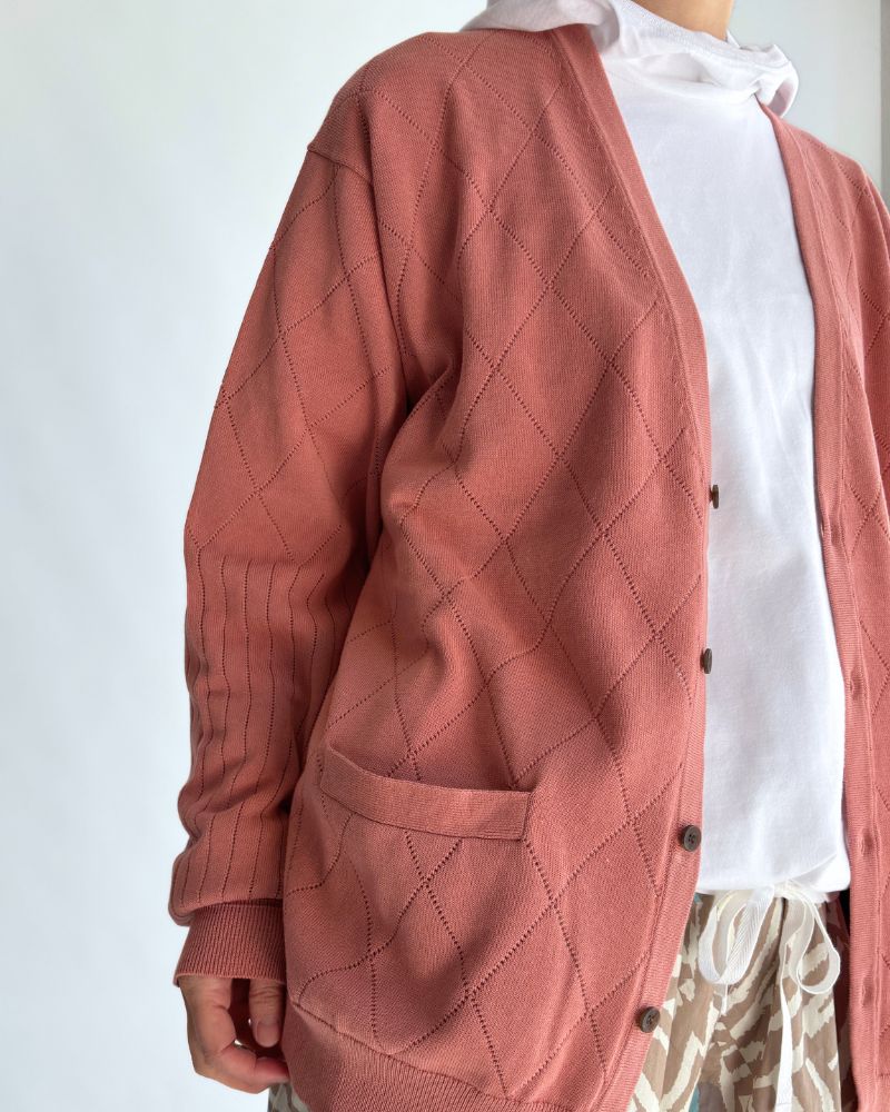 透かし編みニットカーディガン 'EMILY' SmokePink