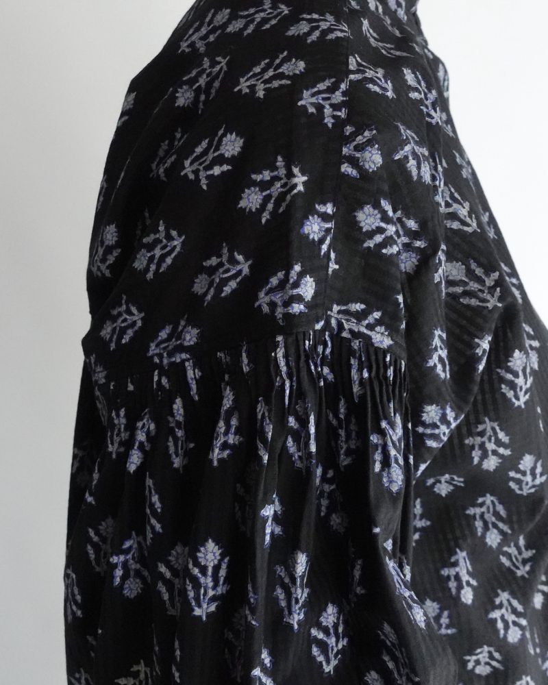 FRILL COLLAR SHIRT WITH MINI PINTUCK Black