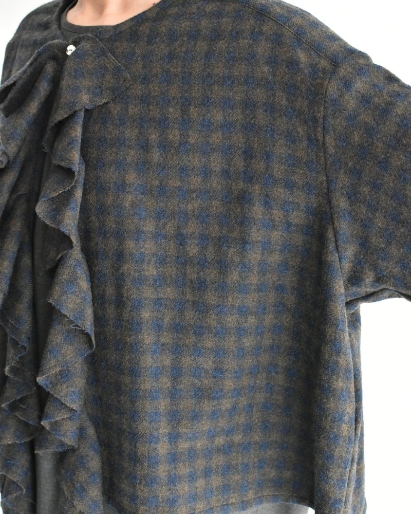 【予約】 F/W LA 530 ギンガムクワイエットフリルブラウス（10月末 - 11月初旬）