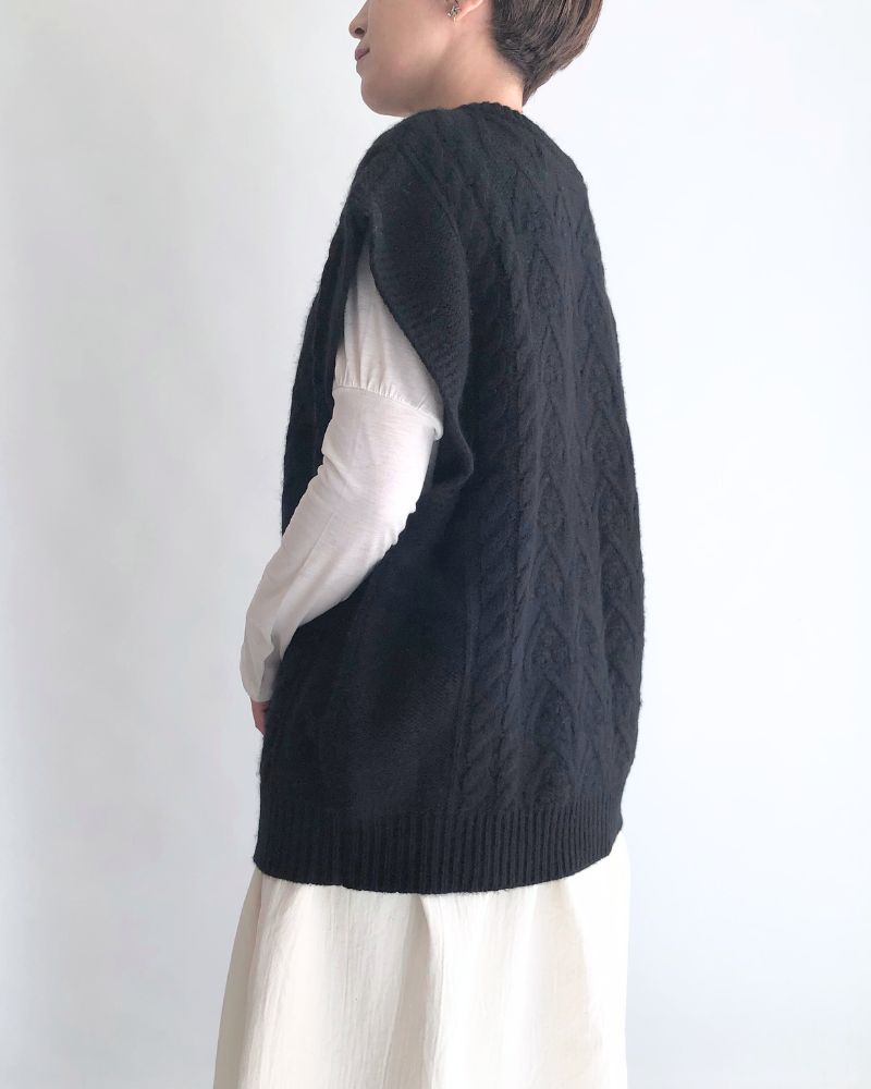 アノニマス アランニット 2WAY ワイドベスト Black