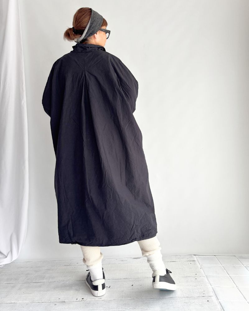 コットンワイドシルエットワンピース NavyBlack