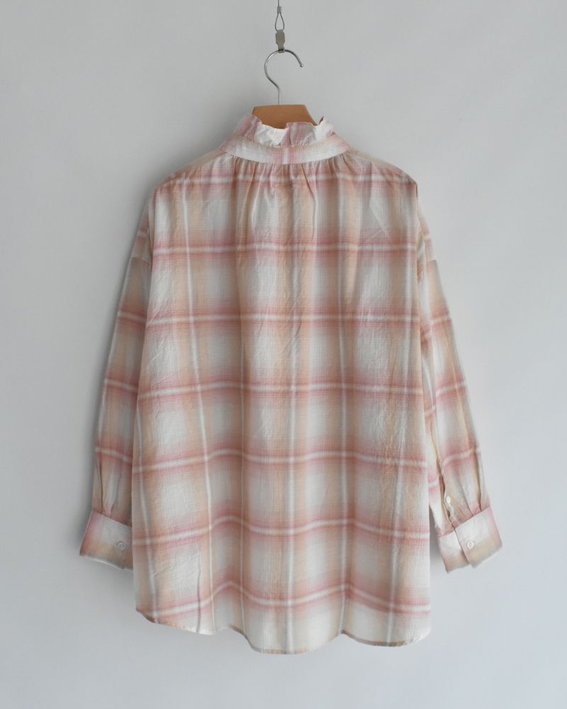 ライトマドラスフリルブラウス LightPink