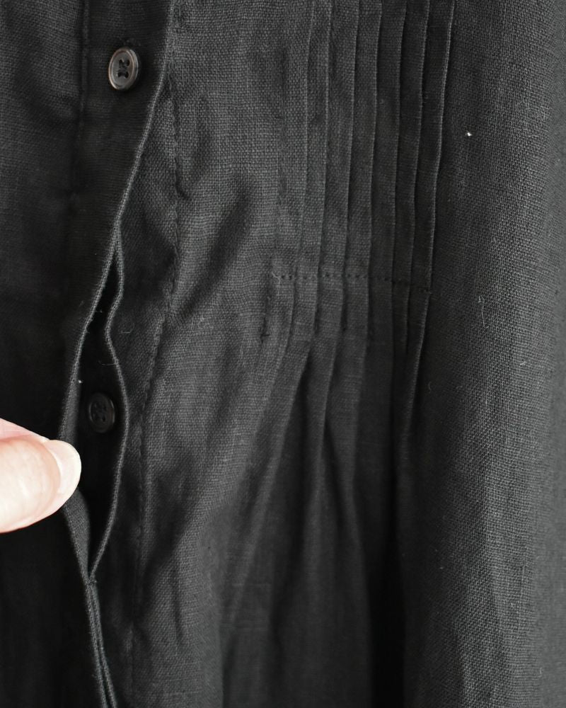 リネンタックシャツドレス Black