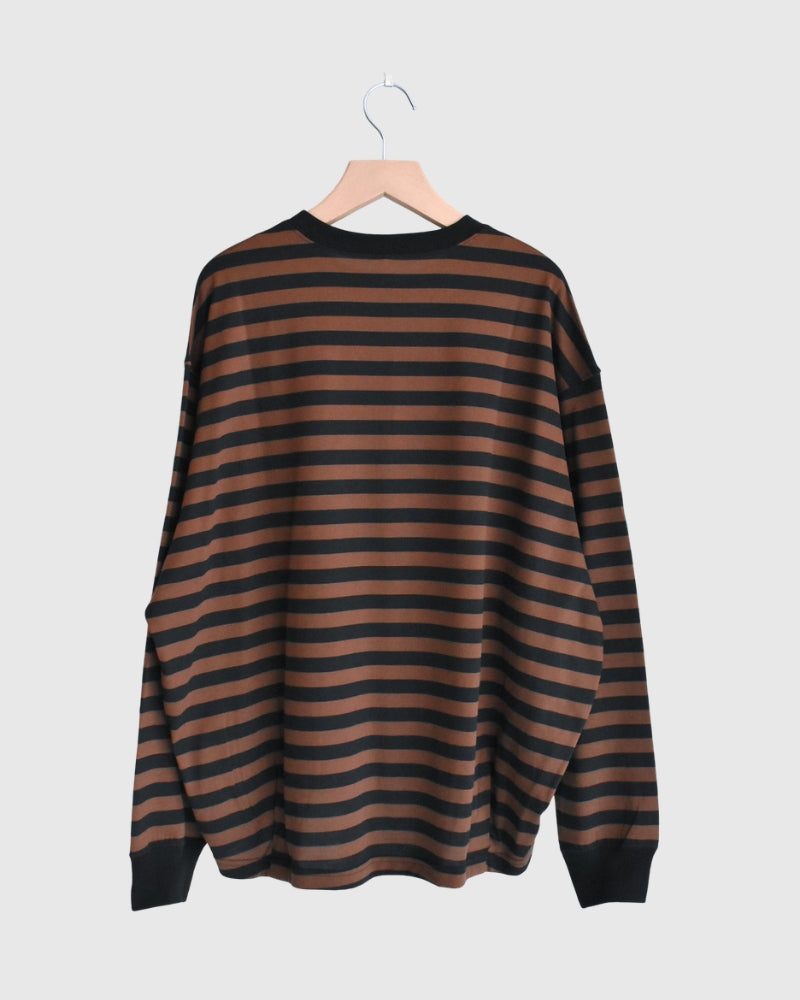 タック コクーンTシャツ Brown/Black Border