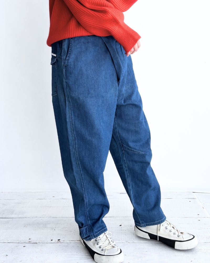 ブリーチデニム 2WAY裾イージーパンツ LightBlue