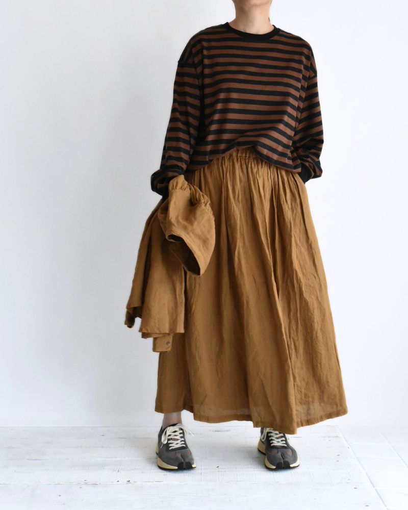 フレンチリネン スカート Camel
