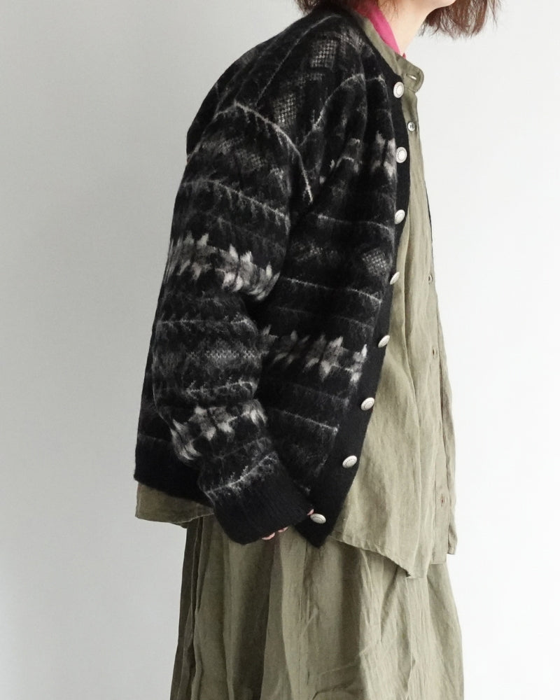 ノルディックニットカーディガン Black