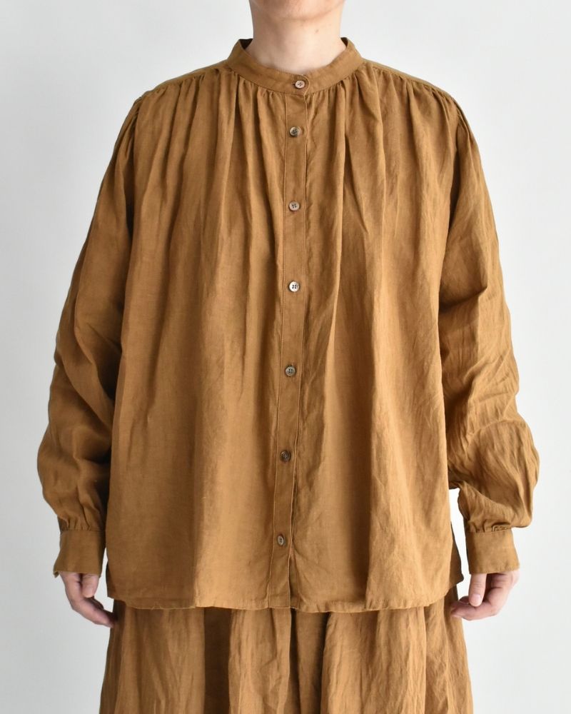 フレンチリネン シャツ Camel