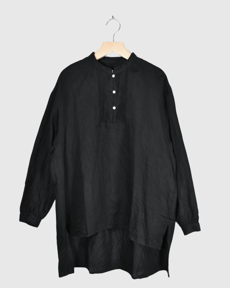 ANTIQUE PIN TUCK PULL SHIRT BlackDenim