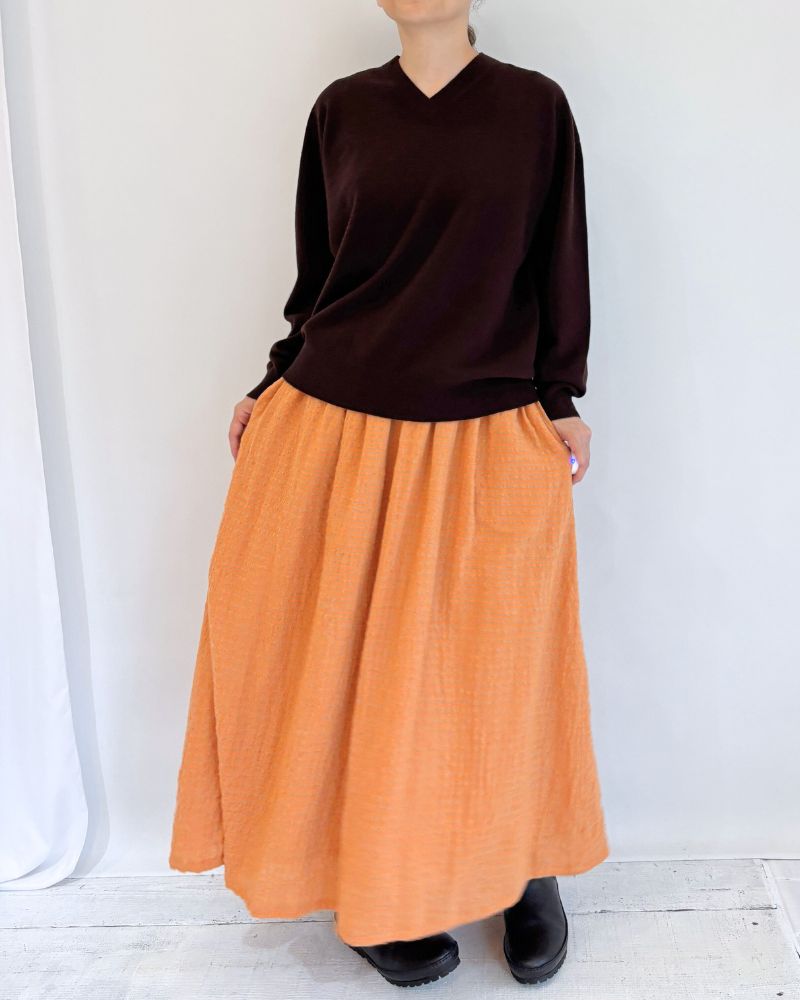 GINNY Vネックニットプルオーバー Brown