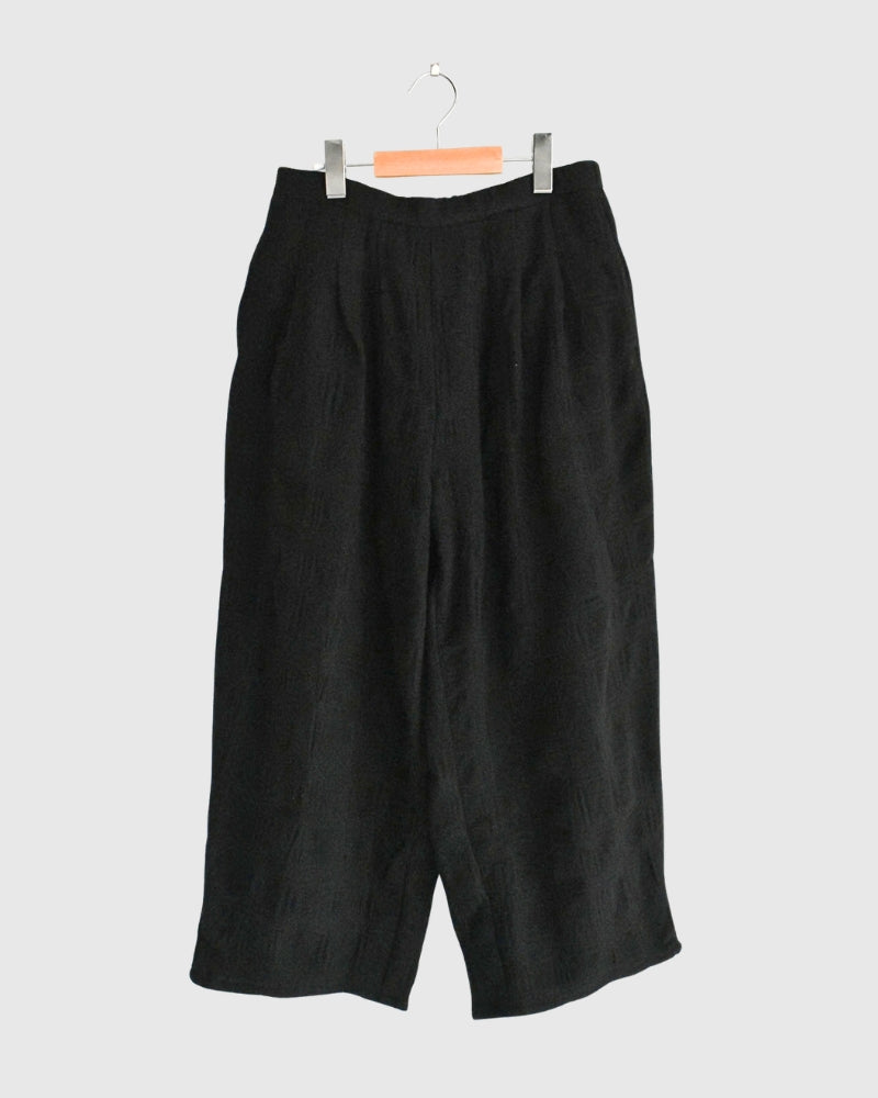 ウールチェックパンツ Black