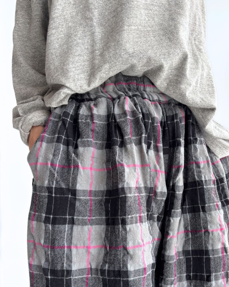 コットンウール チェックパンツ Gray