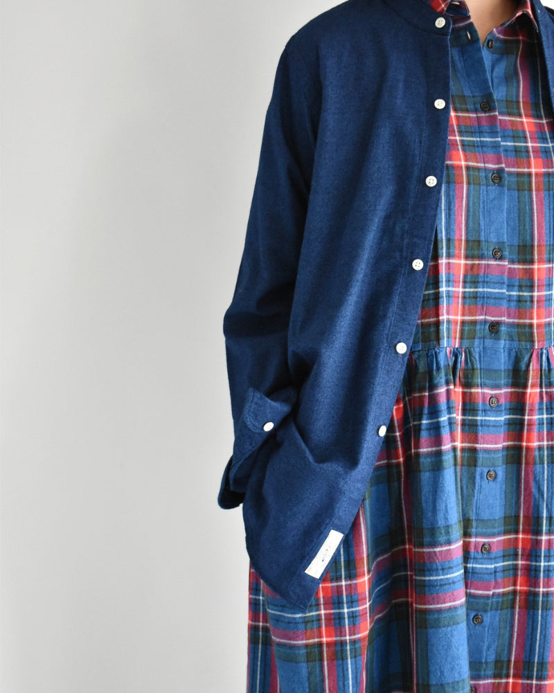 インディゴタータン ファンデーションシャツドレス Indigo