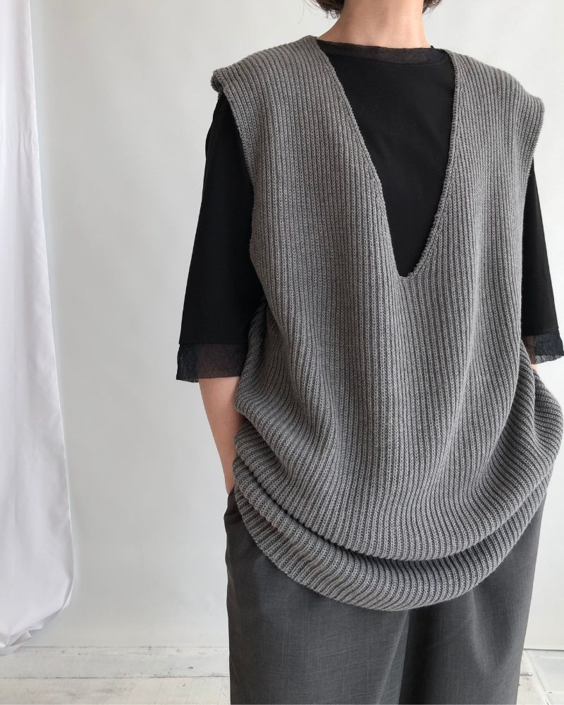 ANAIA SMOOTH/TULLE プルオーバー Black