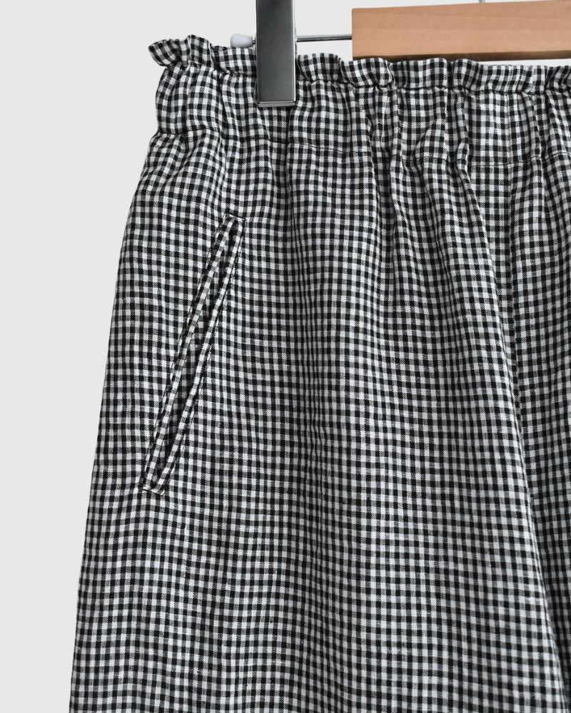 イージーワイドパンツ（LINEN） Black/White