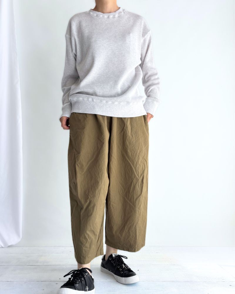 ワッフルロングスリーブTee OatmealGray