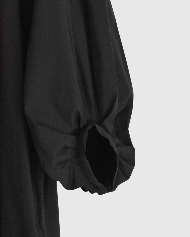 バルーンスリーブ ミディワンピース Black