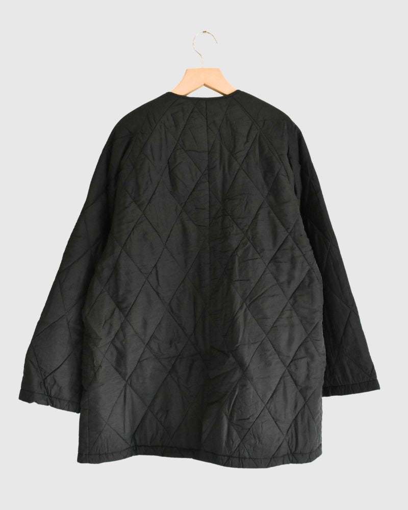 FRONT BUTTON SHORT COAT Black