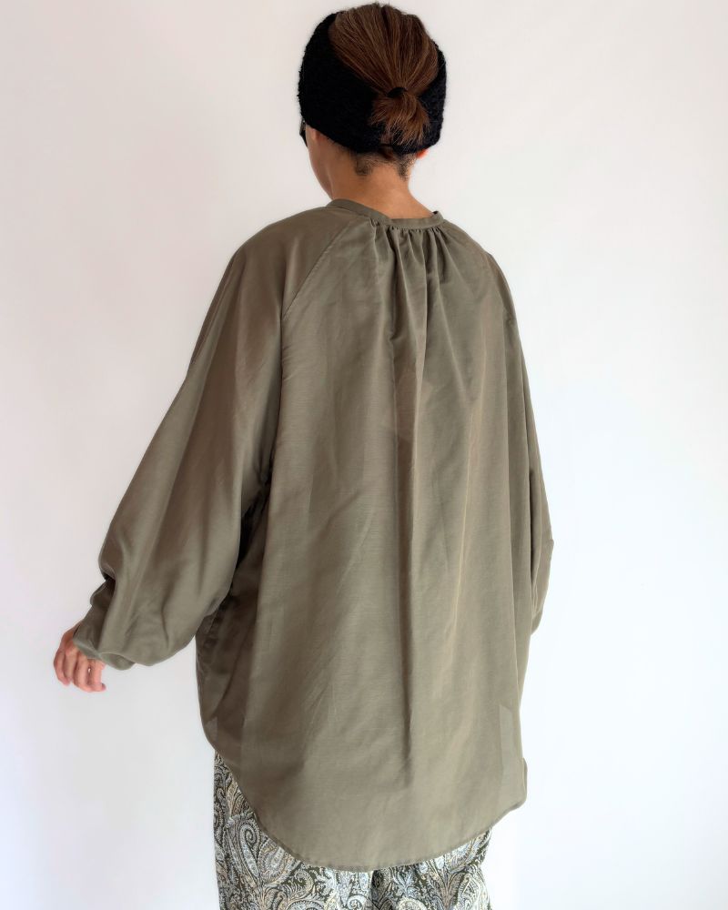 バルーンスリーブ ブラウス（コットンシルク） Khaki