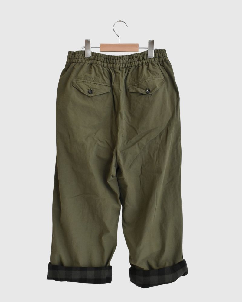 40s ORGANIC POPLIN (OVERDYE) EASY PANTS ArrasGreen