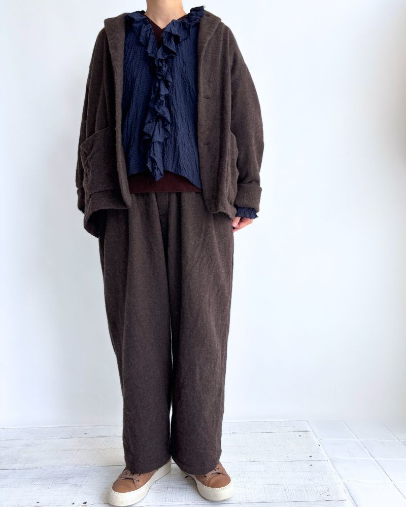 ウールタックパンツ Brown