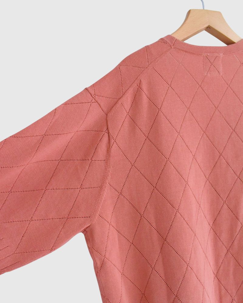 透かし編みニットカーディガン 'EMILY' SmokePink