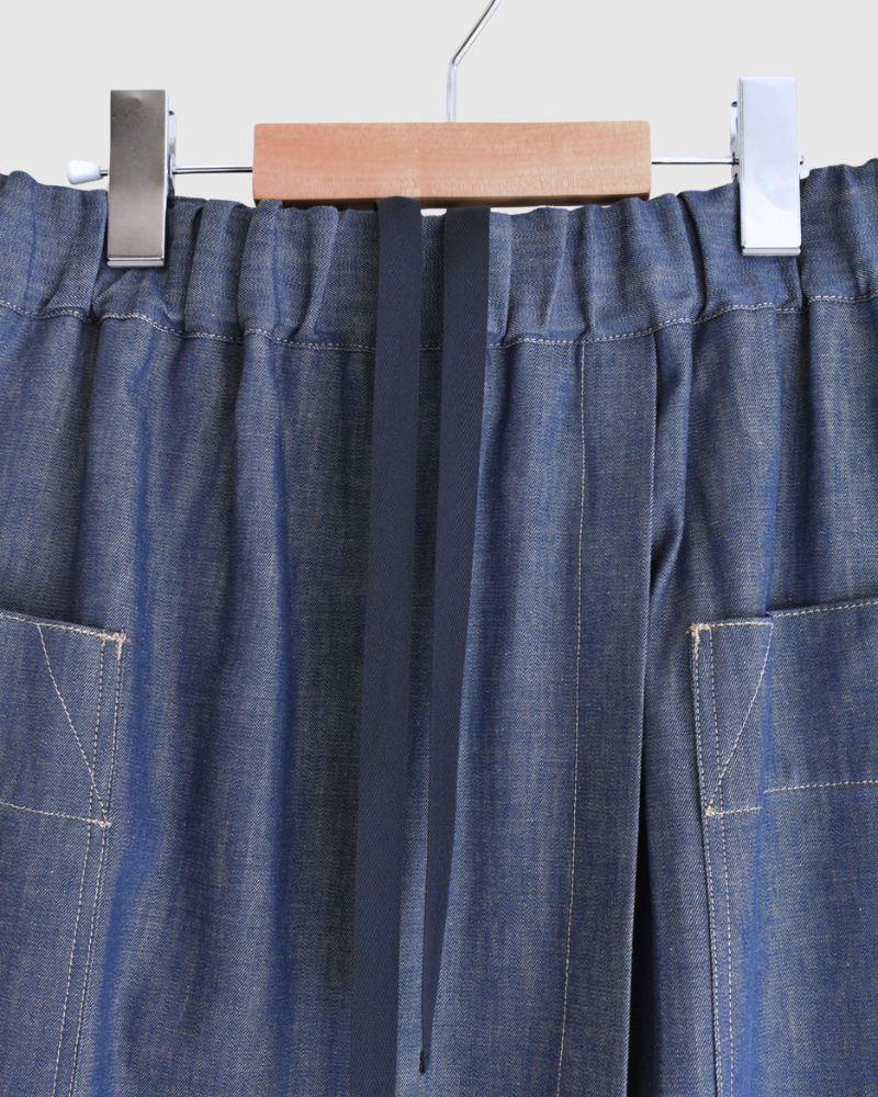 HEART-DENIM アシンメトリーラップ風スカート Blue