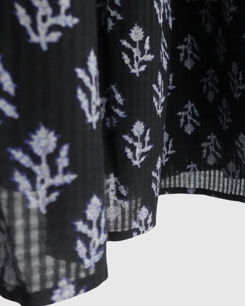 GATHERED SKIRT WITH LINING Black