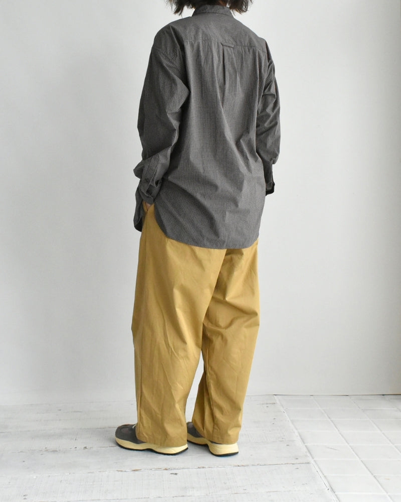ユーティリティ バンドカラーシャツ BrownGingham