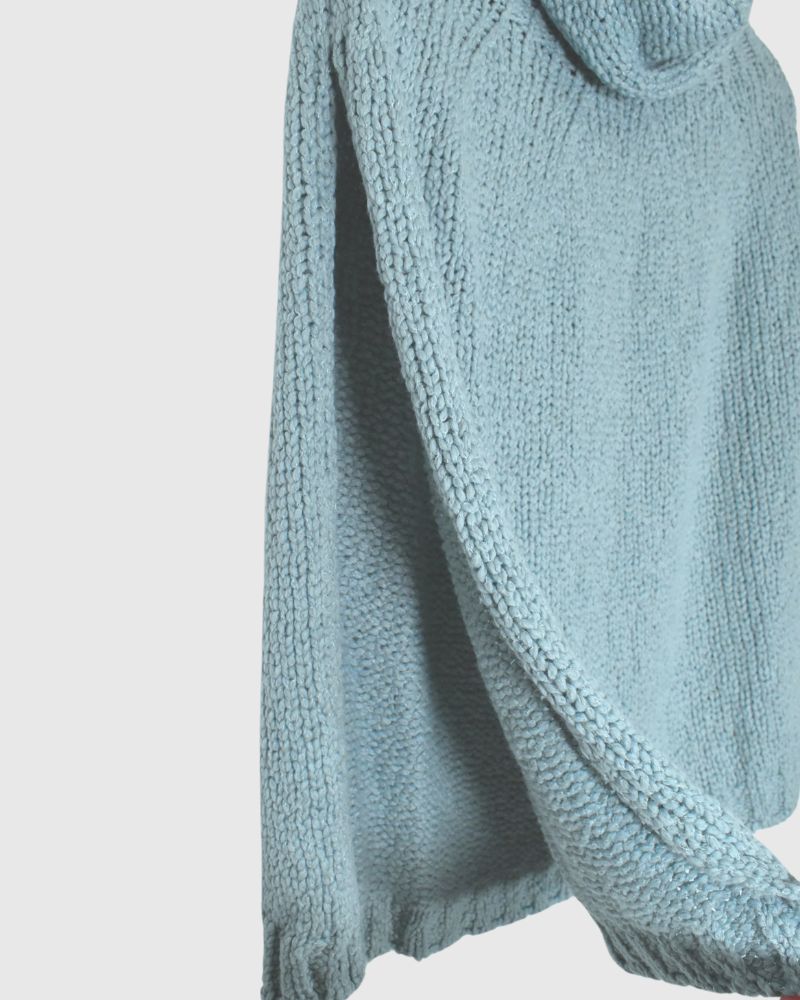 3GG TURTLE NECK PONCHO SaxBlue