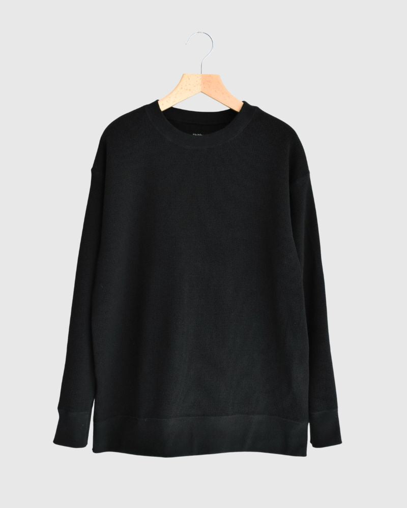 ワッフルロングスリーブTee Black