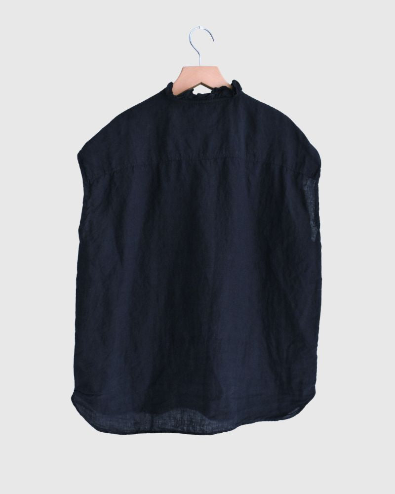 FRENCH/SL FRILL COLLAR SHIRTS Marine