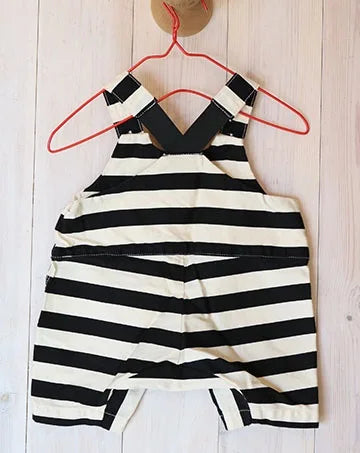 【sale】7分丈ベビーサロペット　モノクロ　70cm