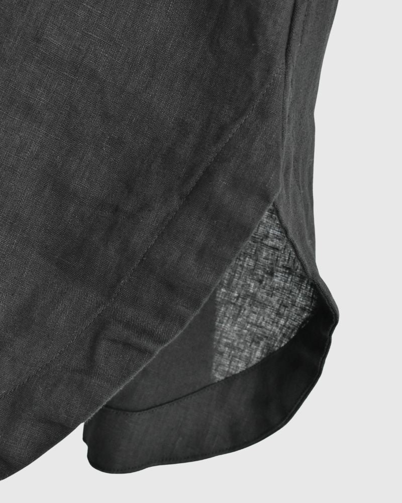 リネンタックシャツドレス Black