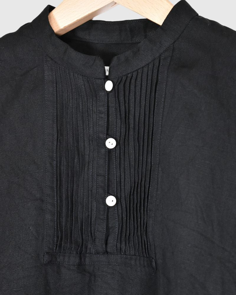 ANTIQUE PIN TUCK PULL SHIRT BlackDenim