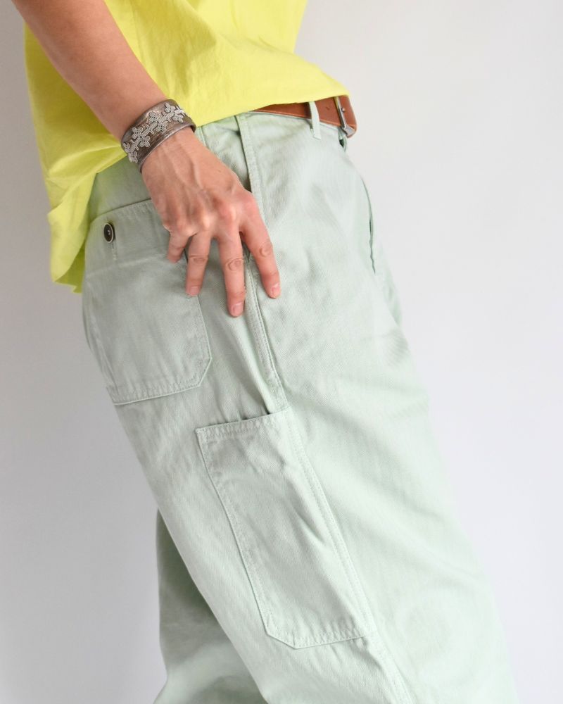 【sale】HERRINGBONE GARMENT DYE PT IceGreen