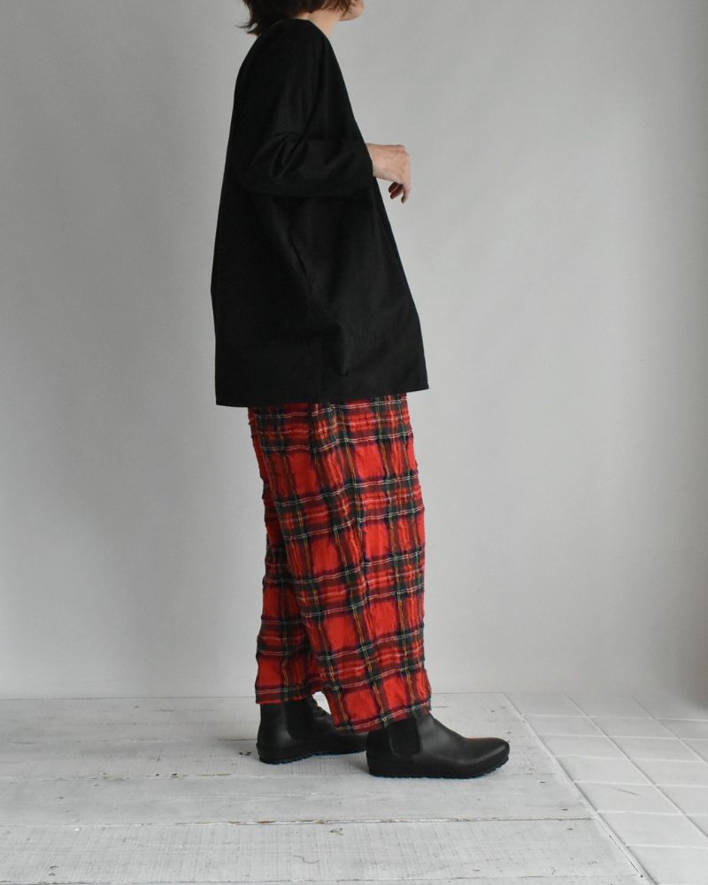 コットンウール タータンチェックパンツ Red