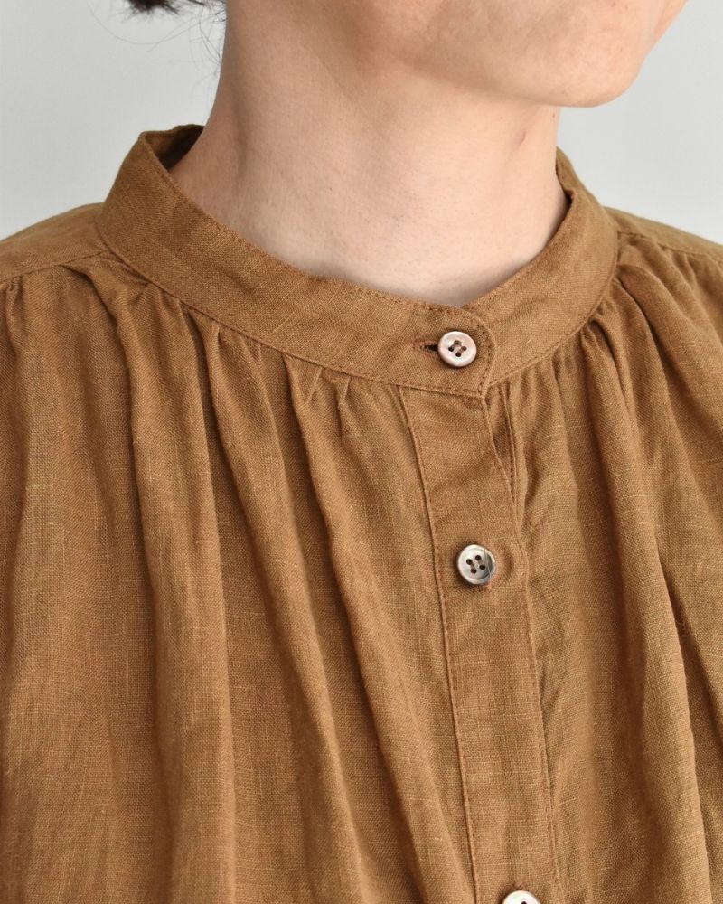 フレンチリネン シャツ Camel